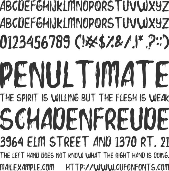 Skeleton Blood font preview