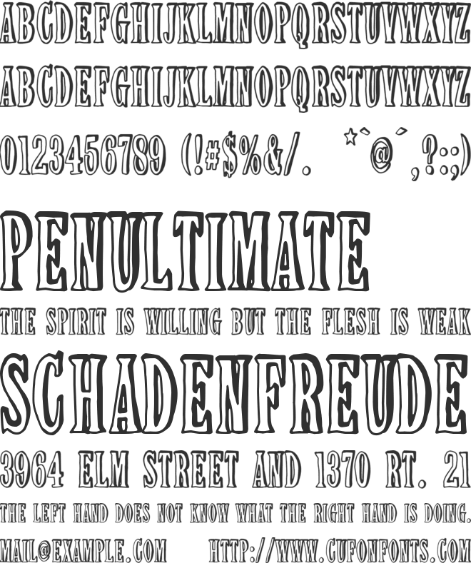 Vaginoplasty club font preview