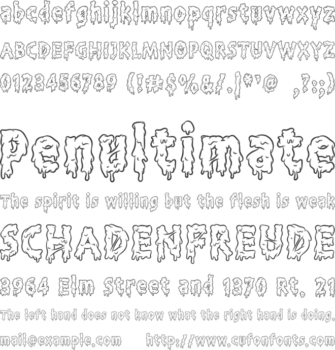 Flying-Slime-Line font preview