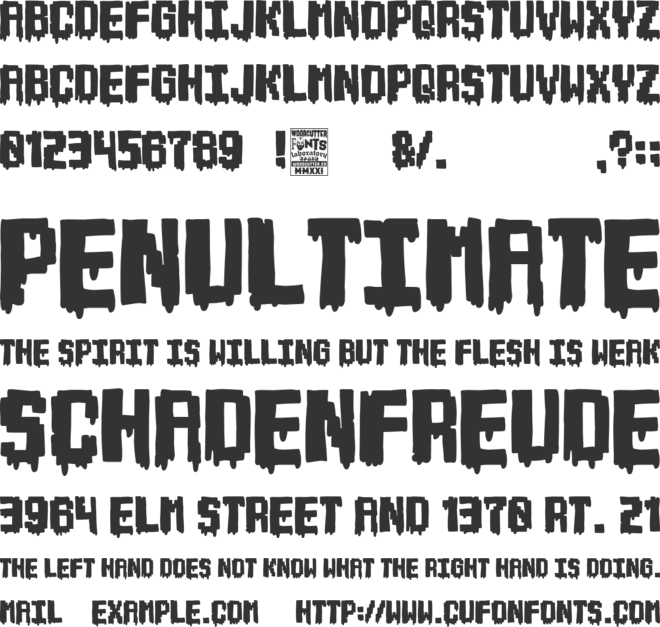 Retro Arcade Terror font preview