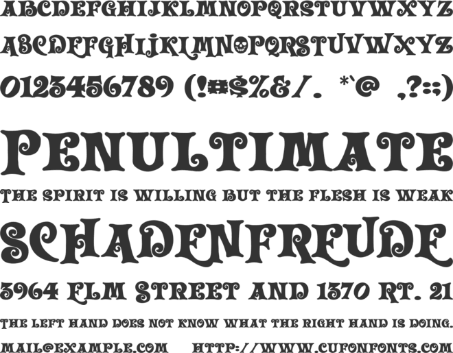 Horror Area font preview