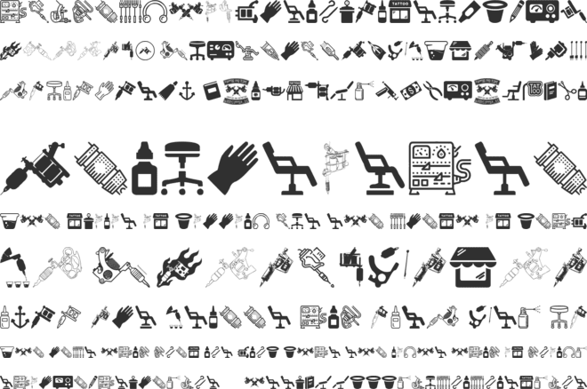 Tattoo Pro Icons font preview