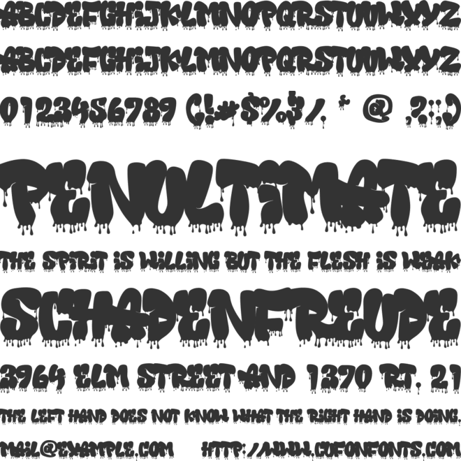 Fallaxe (Drip) Graffiti font preview