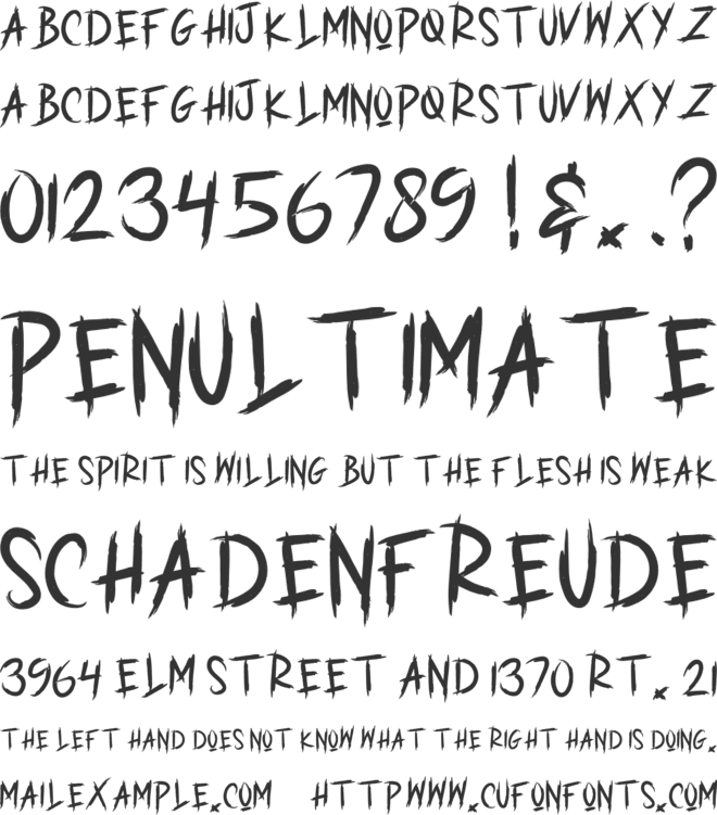 GHOST BRUSH font preview