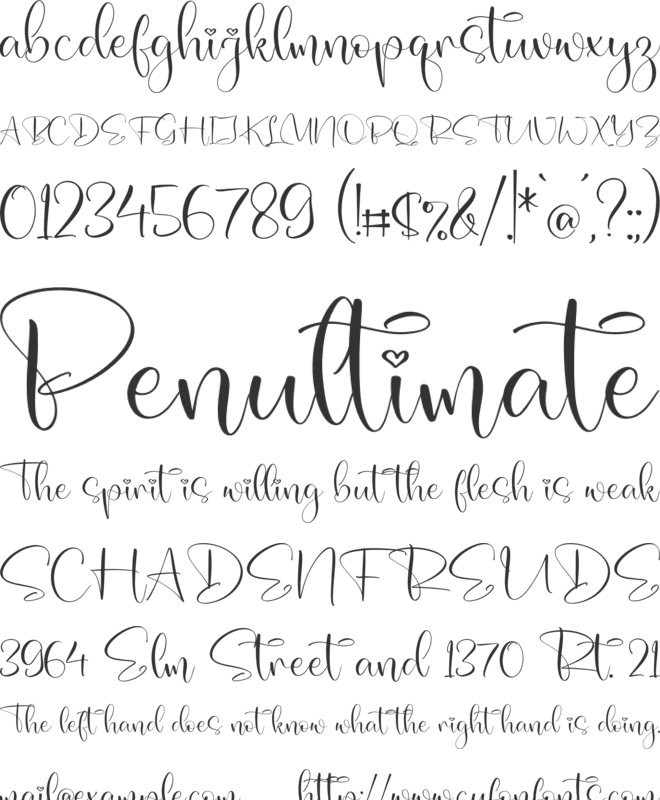 Prillia font preview