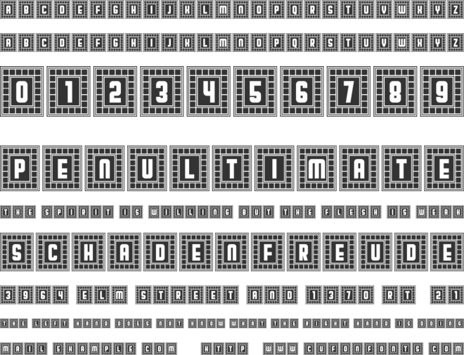 Broadway Capitals font preview