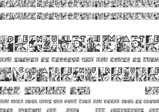 JMH Rodeo Caps3 font preview