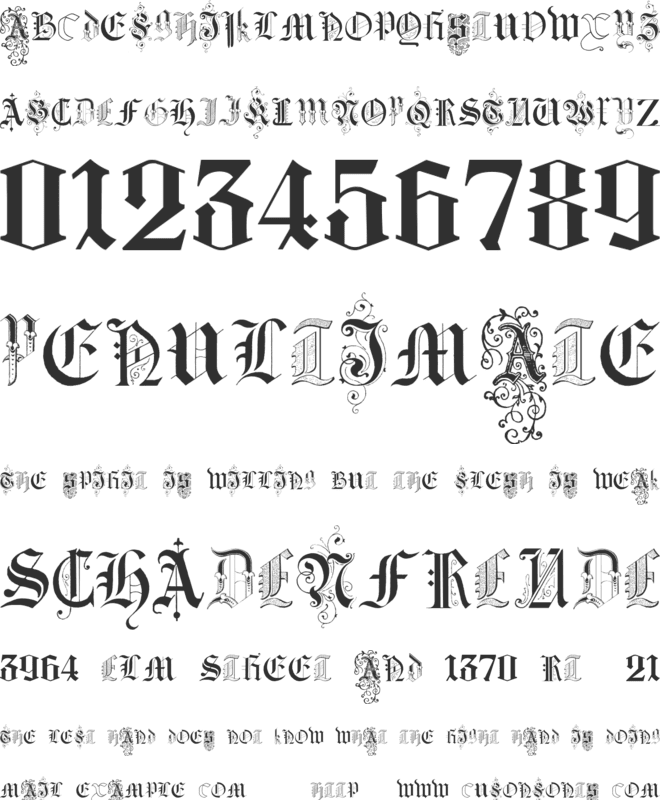 Kidnapped at German Lands Three font preview