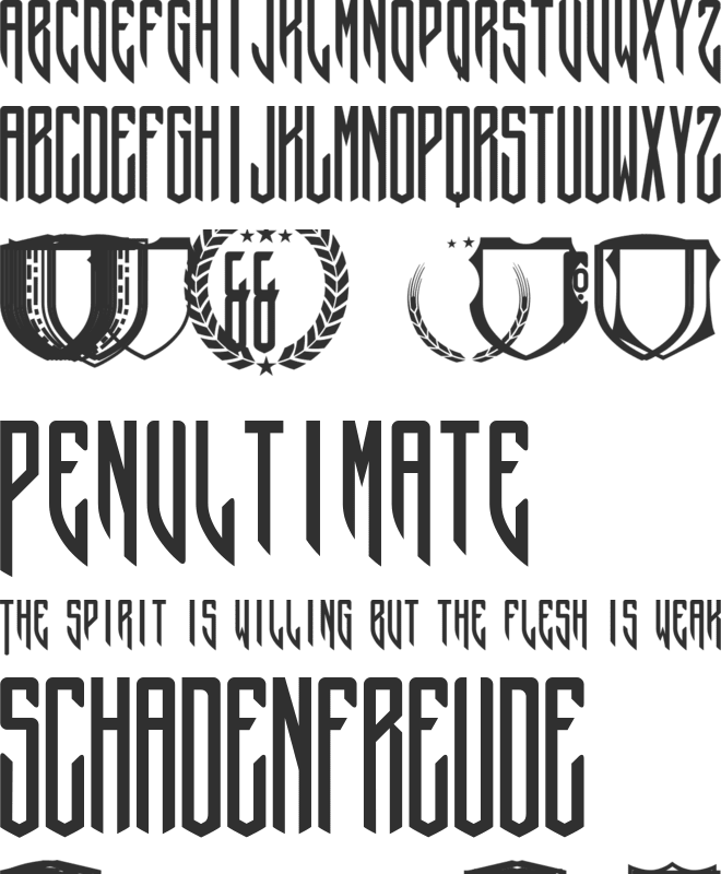 Crepitus font preview