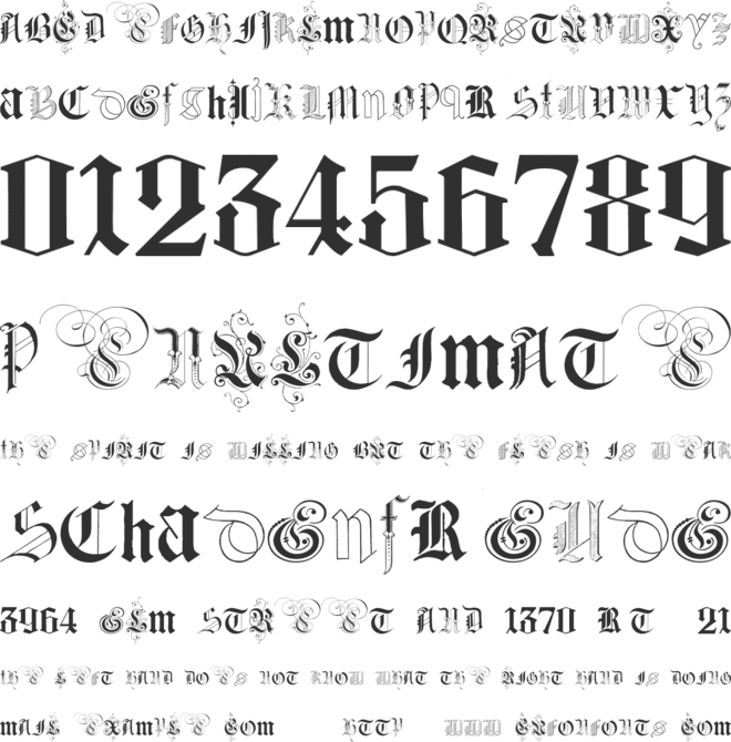 Kidnapped at German Lands Two font preview