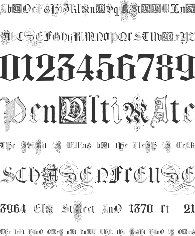 Kidnapped at German Lands Four font preview