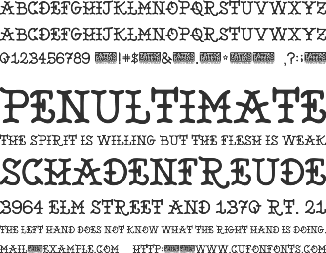 Tattoo Museum font preview