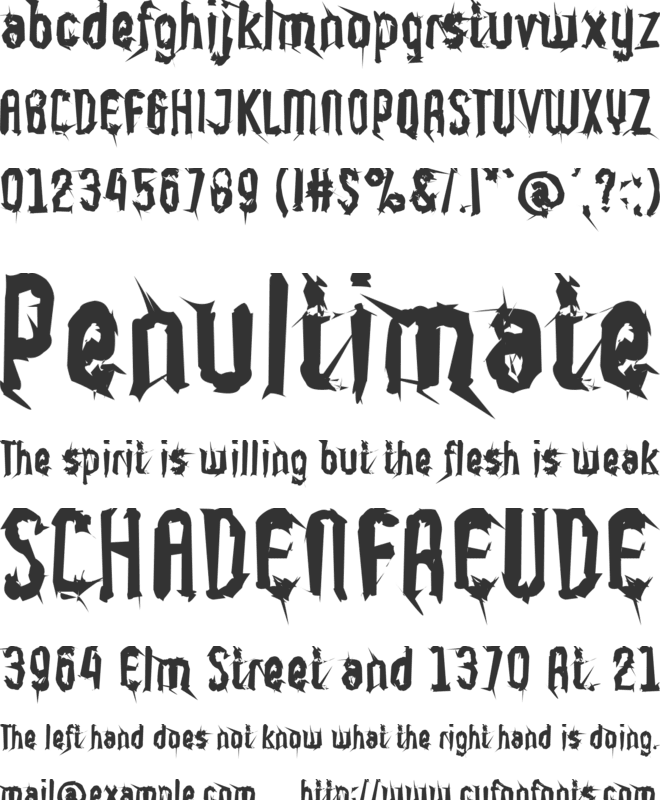 Supercaligrafilisticexpialidoc font preview