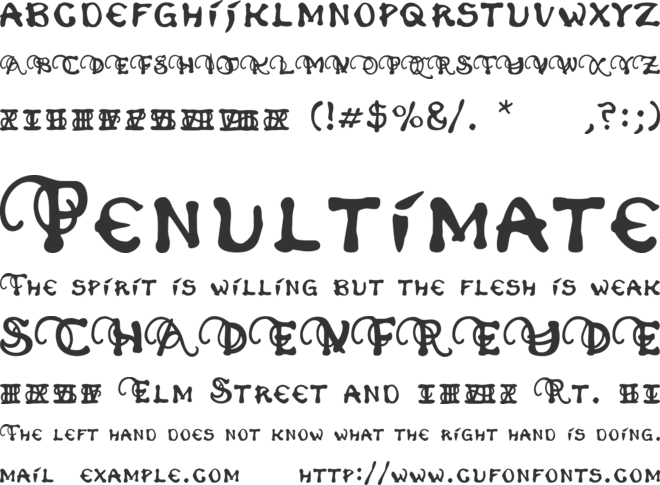 Phexometa font preview