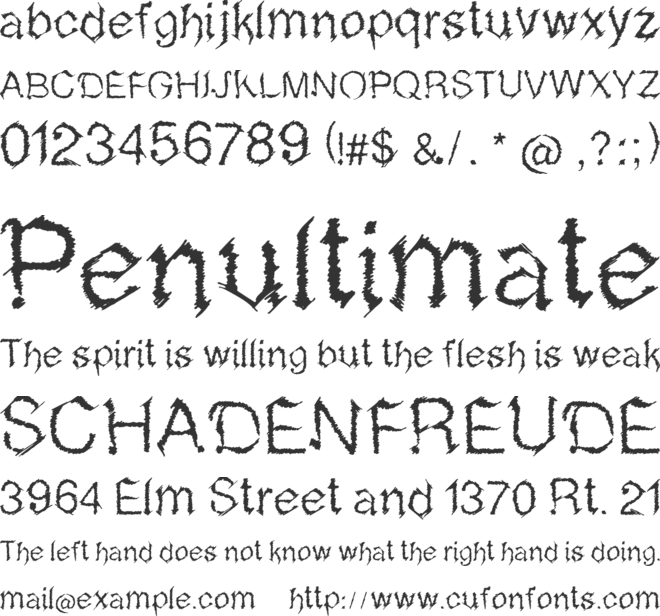 MetalSketchvetica font preview