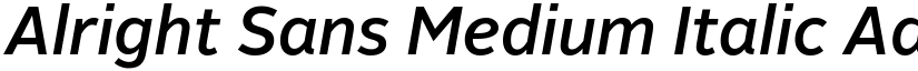 Alright Sans Medium Italic font