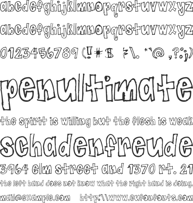Jaggy Fries font preview