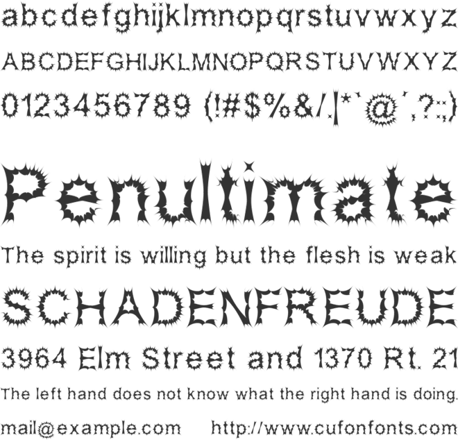 Satan Possessed font preview