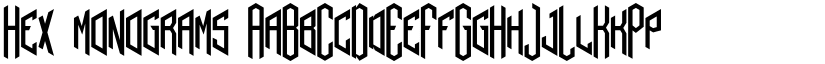 Hex monograms font
