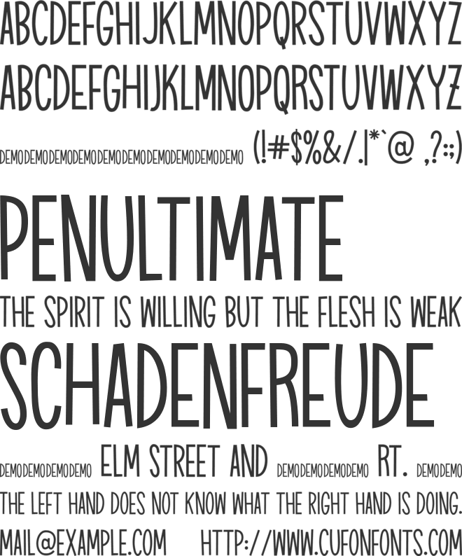 Trampoline demo font preview