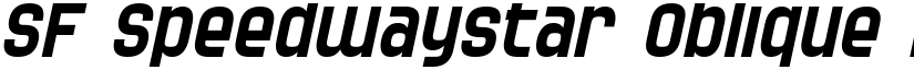 SF Speedwaystar Oblique font