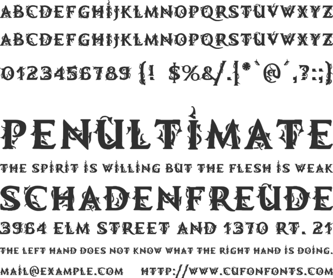 MB Demonic Tale font preview