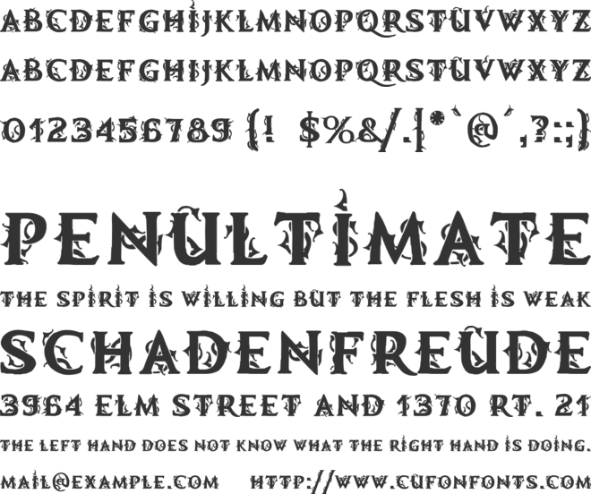 MB Demonic Tale font preview