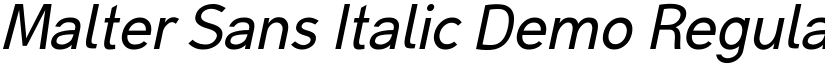 Malter Sans Italic Demo Regular font