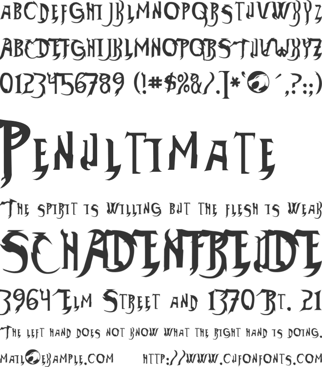 Thundara font preview