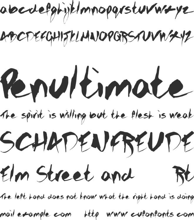 GOTHIC SCRIBBLE font preview