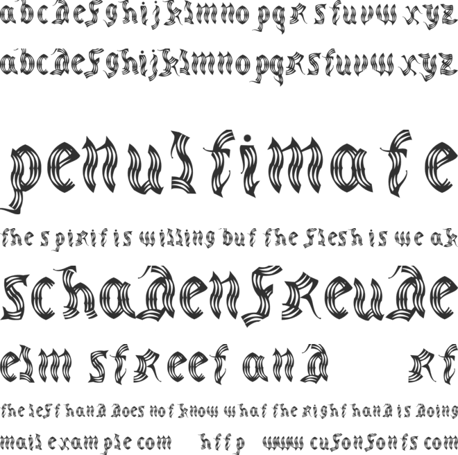 medieval party font preview