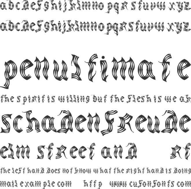 medieval party font preview