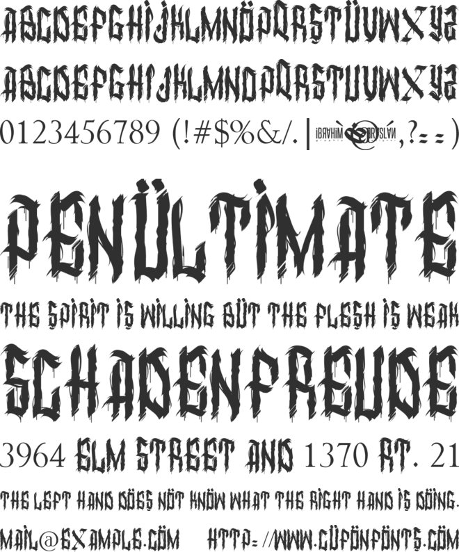 dirty calligraphy font preview