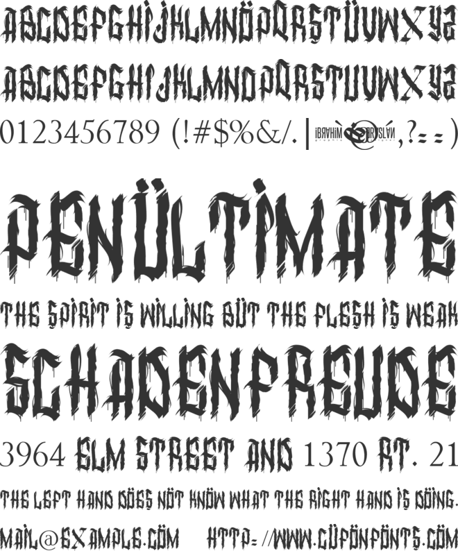 dirty calligraphy font preview