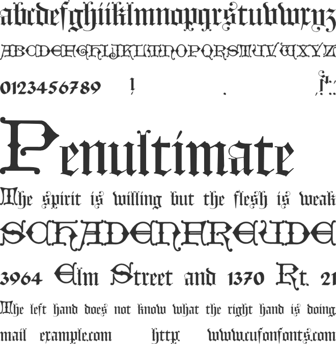 Hollandisch Closed font preview
