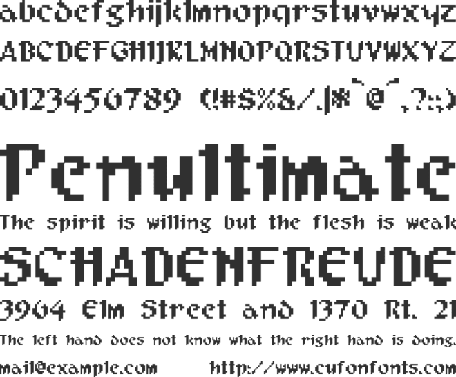 Pixel Musketeer font preview