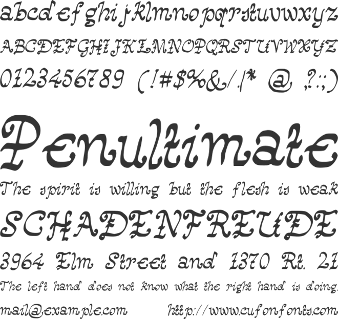 HappyMonksMedievalLookingScript font preview