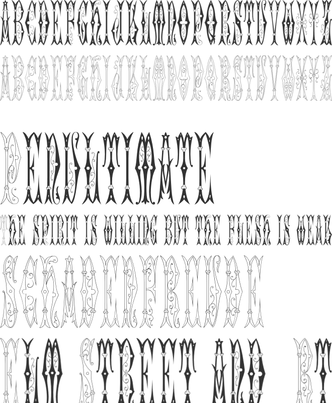 Sajou Fancy Gothic font preview