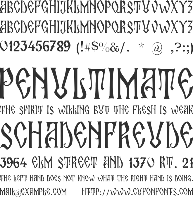 Zamolxis II font preview