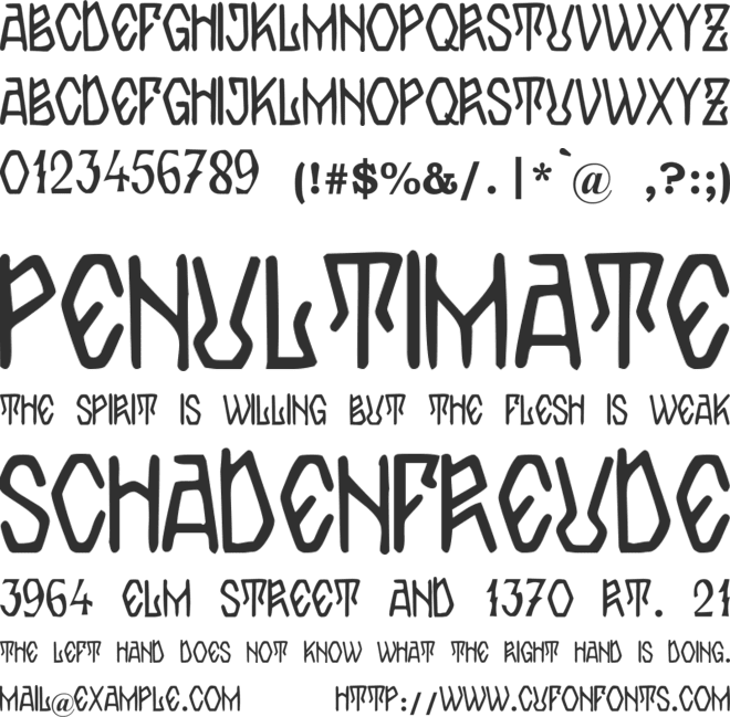 Zamolxis IV font preview