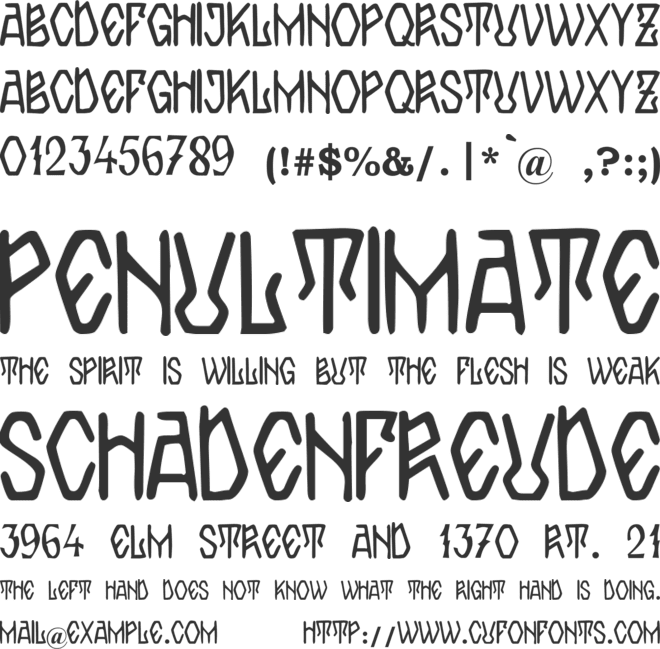 Zamolxis IV font preview