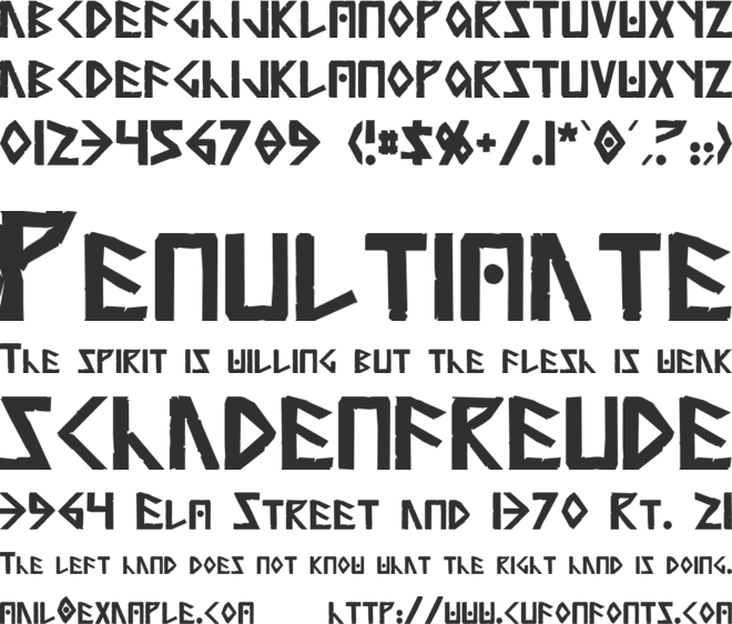 Anglorunic font preview