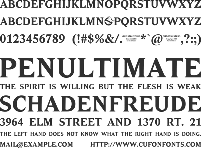 Ghostbusters font preview