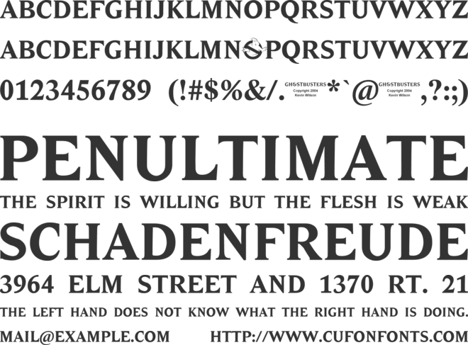 Ghostbusters font preview