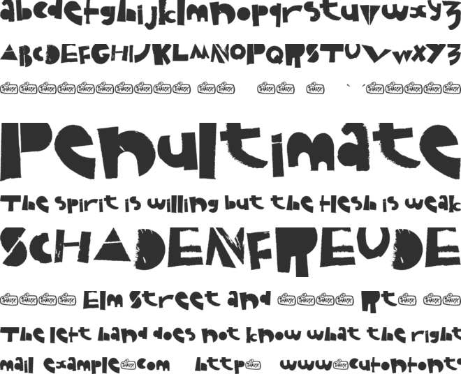 Puzzled font preview