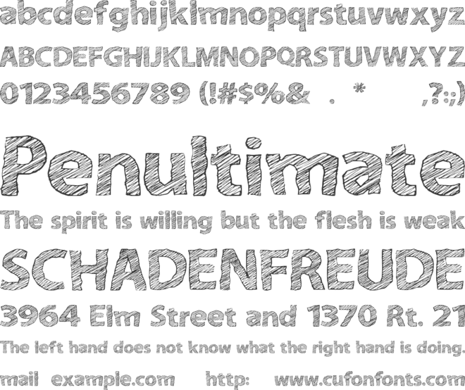 A bit sketchy font preview