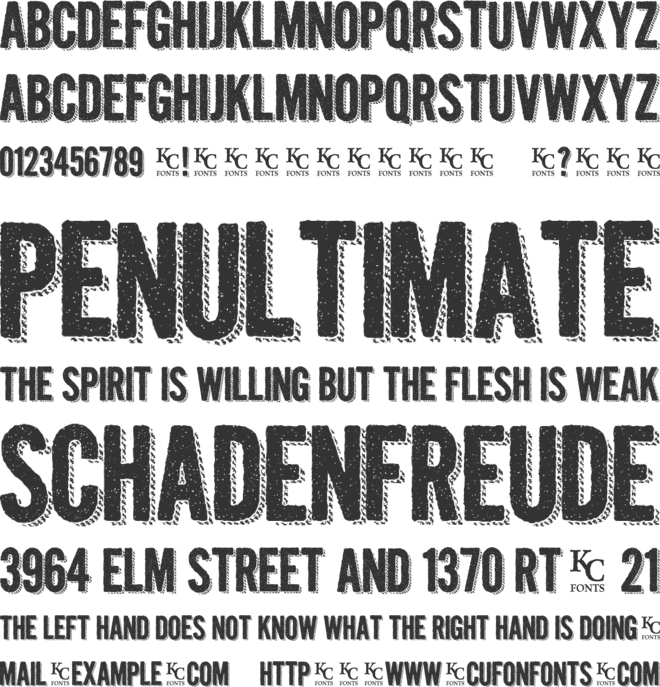 Kraft Nine font preview