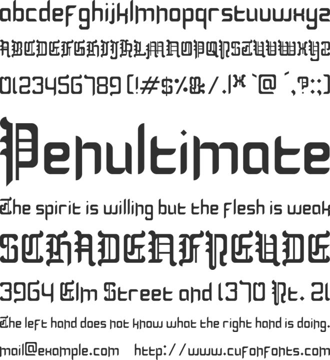 Blackletter Buffoonery font preview