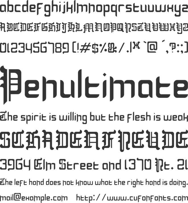 Blackletter Buffoonery font preview