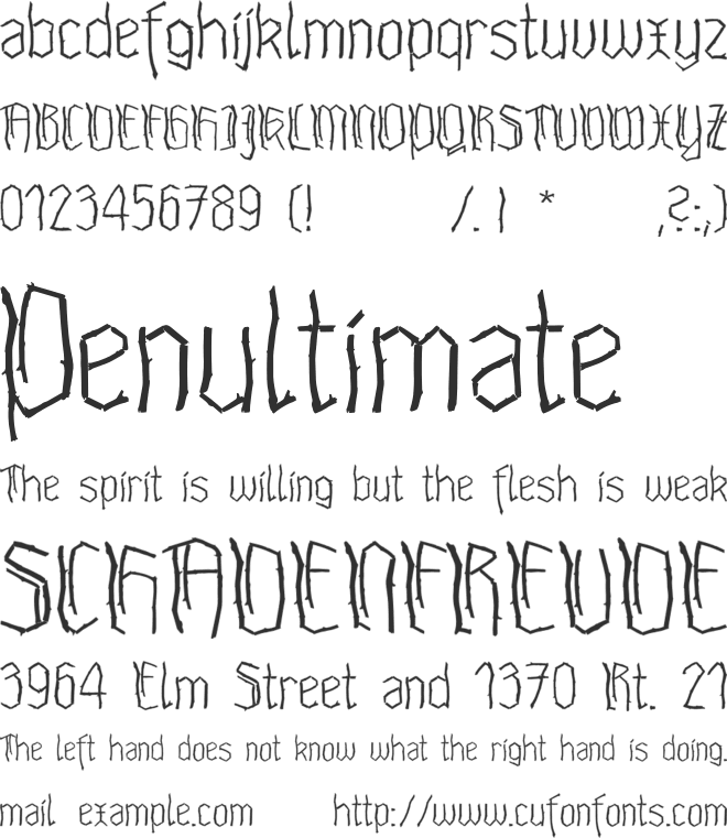 Waldschraz font preview